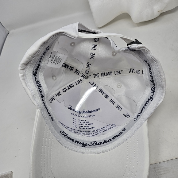 NWT Tommy Bahama Tip You Cap Adjustable Hat Cap White Baja Margarita Recipe. - Picture 6 of 6